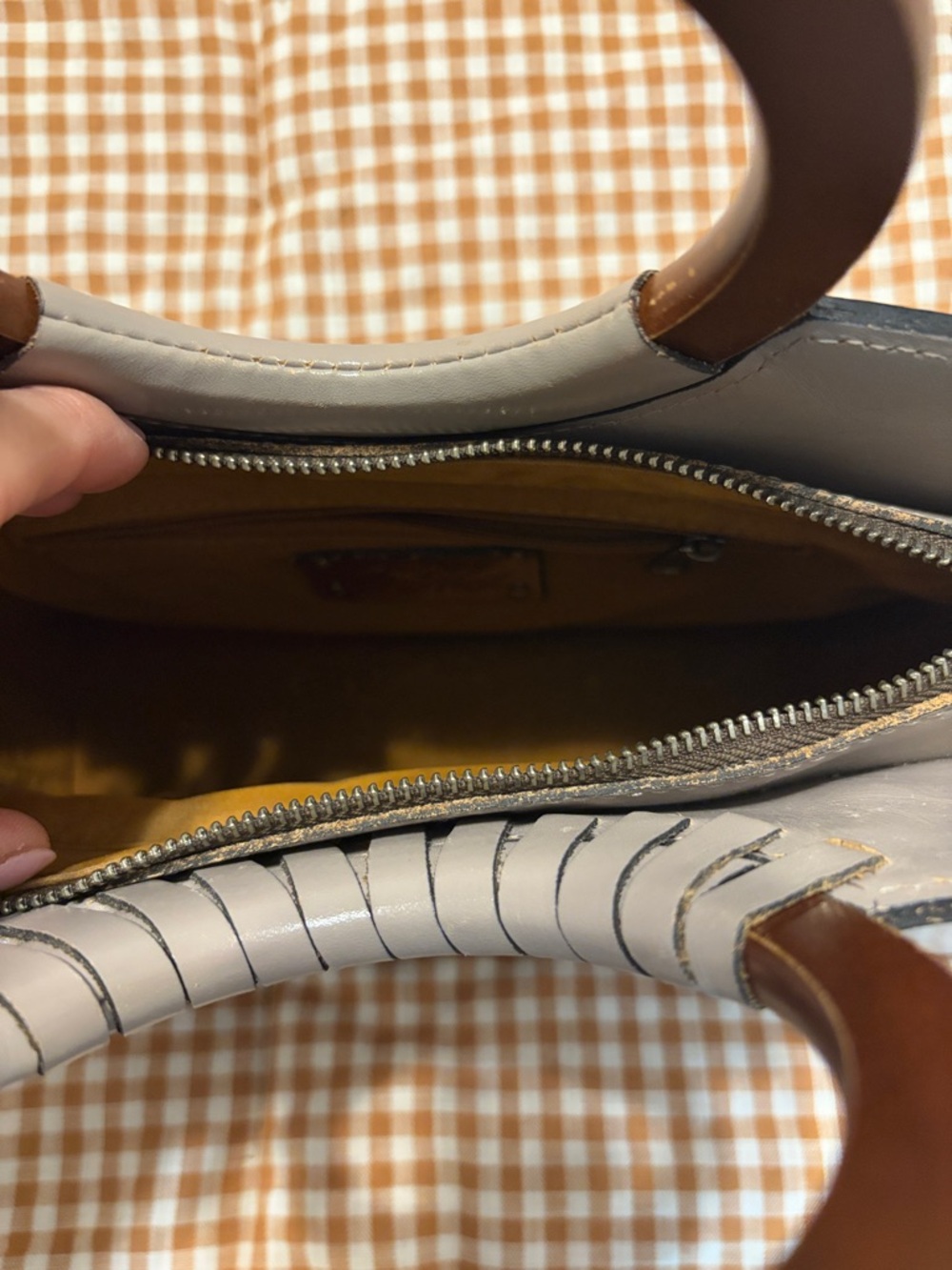 Patricia Nash Lyon Leather Tote with Brown Round Handles - Picture 7 of 8